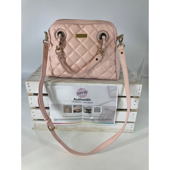 KATE SPADE PINK PUFFED QUILTED LEATHER CROSSBODY BAG (ASIS) - Picture 1 of 16